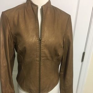 Margaret Godfrey Gold Tone Leather Jacket